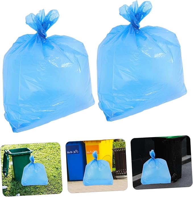 50pcs Heavy-duty Tear-resistant Trash Bags Large Capacity PE Garbage Liners for Kitchen Bathroom Office Commercial Waste Disposal
