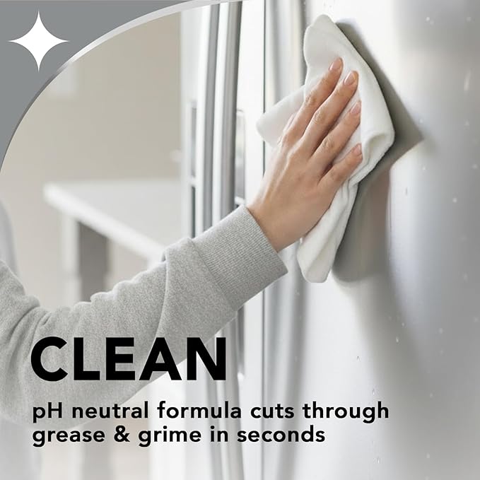 Weiman Stainless Steel Cleaner &amp Polish 2 Pack Anti Fingerprint Spray Stainless Steel Cloth Water Spots &amp Grease No Streaks or Residue Safe for Metal Polish Chrome Appliances Sinks &am