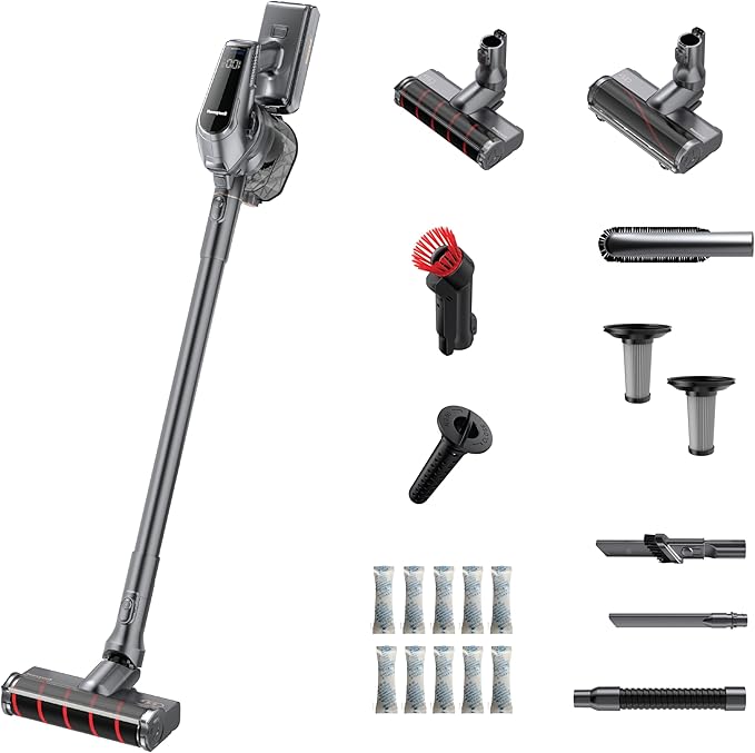 Honeywell VC16 Cordless Vacuum Cleaner Handheld + 8 Tools for Better Easier Cleaning Dark Silver