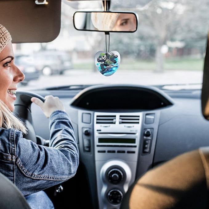 5PCS Car Air Freshener Hanging Personalized Double Sided Skull Skater Car Fresheners Long Lasting New Cars Scents Cute Automotive Freshies for Closets Drawers (tea)
