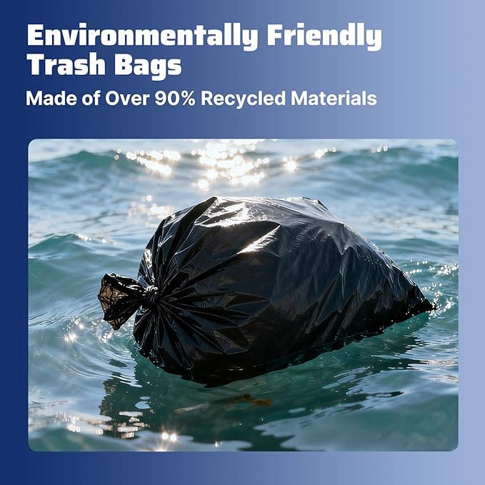 40-45 Gallon Trash Bags 100 Count 21 Micron HDPE Durable &amp Tear-Resistant Trash Can Liners Suitable for 40-45 Gallon Trash Can Garbage Bags for Packing Leaves Kitchen Waste &amp Household Wa