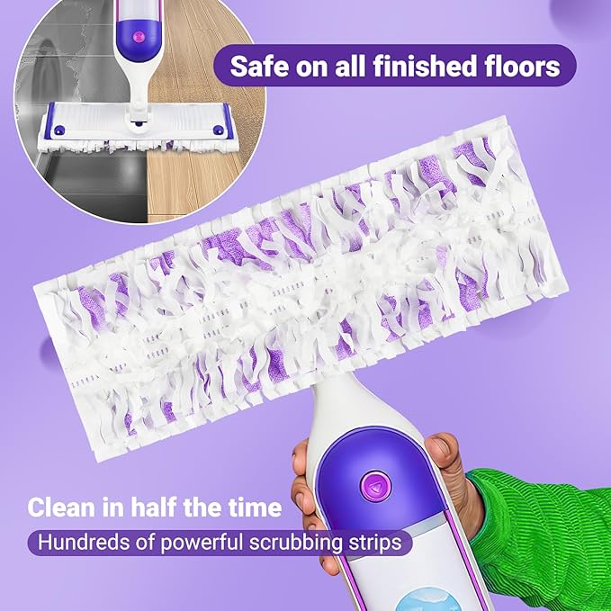 54 Count Disposable Power Mop Pads Refills Compatible with swiffer PowerMop PowerMop Wet Pads Rifill Cooperate with Swiffer Mop Refill Liquid Extra Absorbent Traps Dust &amp Hair