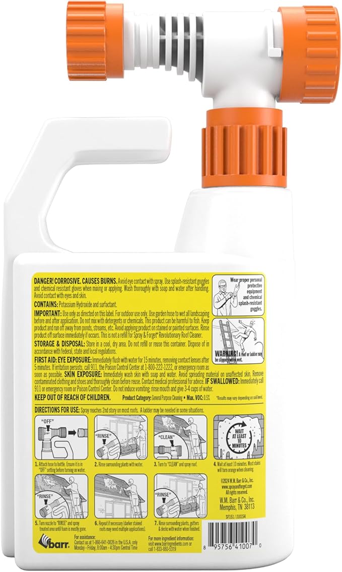 Spray &amp Forget 1-Quart Hose End Concentrated Roof Cleaner