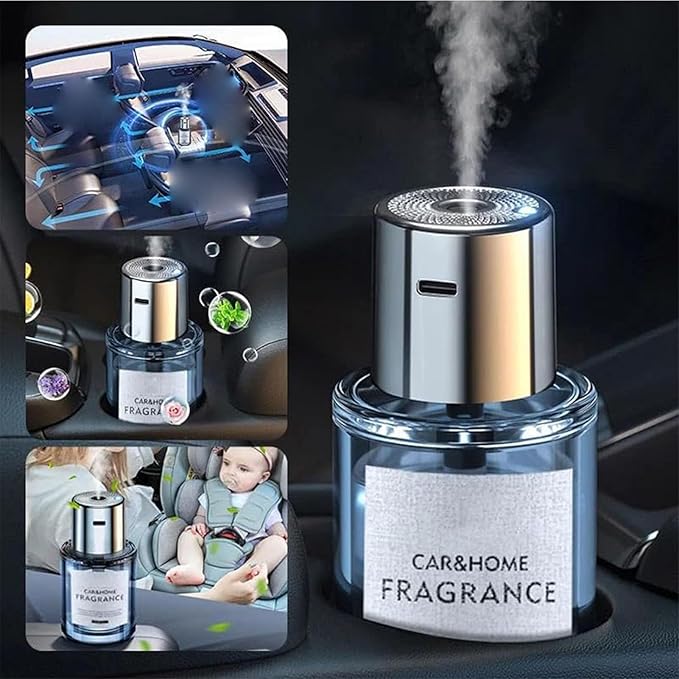 Smart Ultrasonic Atomized Car Air Freshener 5 Gears Adjustment &amp Auto On/Off Smart Car Air Fresheners Diffuser Car Fragrance Air Freshener Car Fast Aroma Diffuser (Cologne)