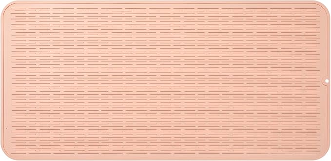 MicoYang Silicone Dish Drying Mat for Multiple UsageEasy cleanEco-friendlyHeat-resistant Silicone Mat for Kitchen Counter or SinkRefrigerator or Drawer Liner Pink 5XL 36inches x 18inches