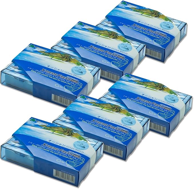 Auto Dynasty TreeFrog Xtreme Fresh Mini Japanese Under-The-Car Natural Air Freshener Ocean Breeze Scented Pack of 6