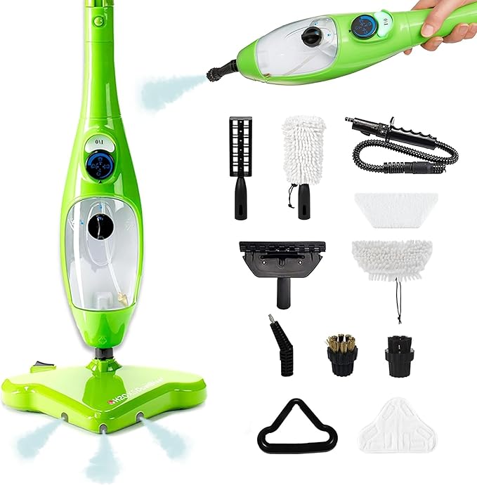 H2O X5 Dual Blast Steam Mop &amp Handheld Steam Cleaner | 5-in-1 Floor Steamer | Forward-Blast Mop Head for Edges &amp Tough Messes | Hardwood Tile &amp Laminate Cleaner
