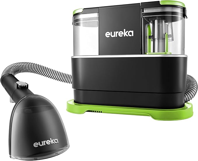 EUREKA Portable Carpet and Upholstery Cleaner Spot Cleaner for Pets Stain Remover for Carpet Area Rugs Upholstery Coaches and Car 50.7oz Large Water Tank NEY101GR with Cleaning Formula Green