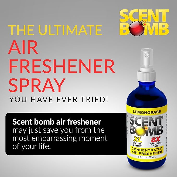 Scent Bomb Lemongrass Air Freshener Spray Long-Lasting Odor Eliminator for Home Office &amp Car