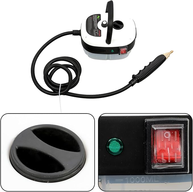 waltyotur 2500W Portable Handheld Steam Cleaner with 3 Brush Heads for Home Car Furniture Kitchen Bathroom and Wall