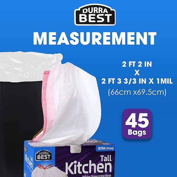 Drawstring trash bags Ultimate Mix Pack - 13 Gal (90ct) 18 Gal (36ct) 30 Gal (28ct)