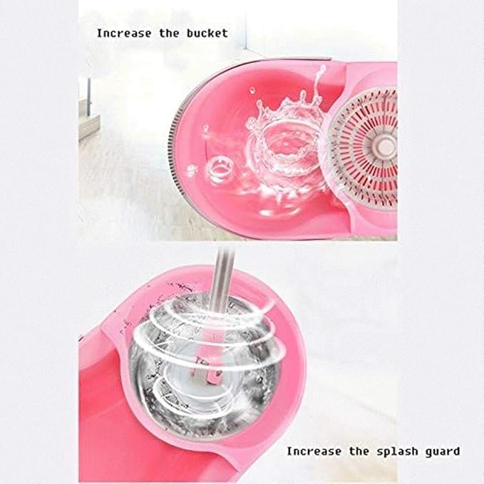 Mop-Microfiber Spin 2 Heads Rotating 360° Easy Floor Mop Washable Plastic Handle Great Wet or Dry Machine