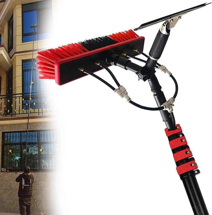 12-36ft Water Fed Kit w/Water Fed Telescopic BrushWindow Cleaning BrushCar Wash Brushfor Home and Commercial Window Solar Panel Cleaning30FT(9M)