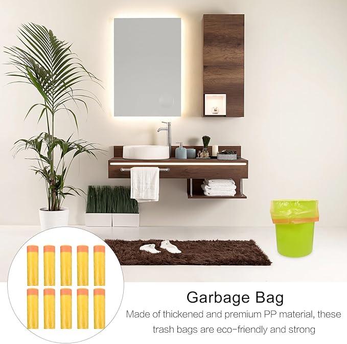 10 Packs Disposable Drawstring Trash Bags Sturdy Leakproof Plastic Rubbish Containers for Bathroom Bedroom Office Waste Organizer