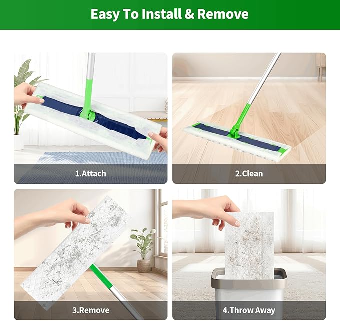 60 Count Thicken Heavy Duty XL Dry Sweeping Cloths for Swiffer Sweeper XL MopDisposable X-Large Pet Dry Mop RefillMulti-Surface Dry Cloth Refills for Floor Cleaning