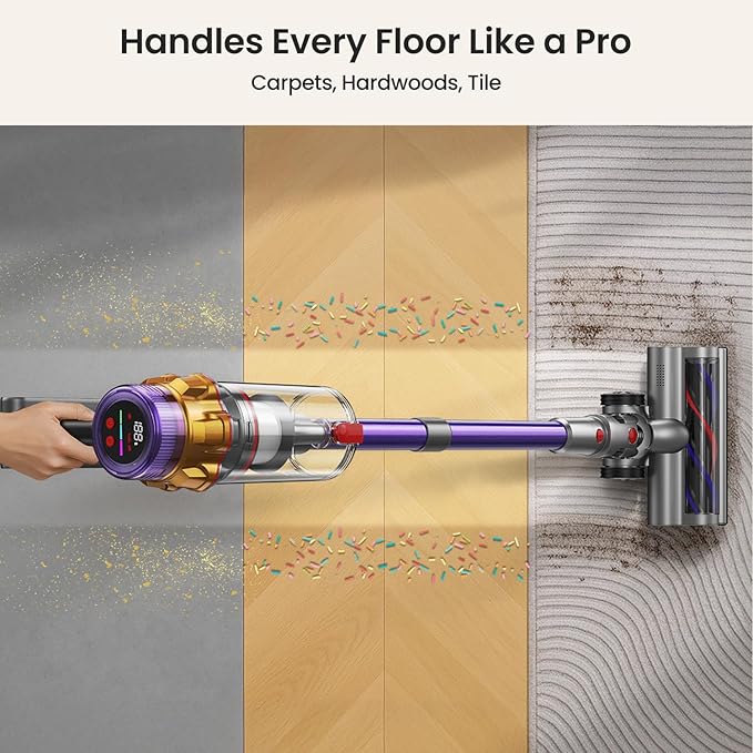 Xlife Cordless Vacuum Cleaner 550W 48KPA Stick Vacuum Cleaners for Home Wireless Vacumm with Self-Standing Anti-Tangle Brush for Hardwood Floor/Carpet/Pet Hair-P12