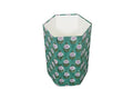 Generic 3.3 Gallon Cotton Hand Block Printed Paper Waste Basket |Small Decorative Trash Can for Housewarming Gifts in Living Room Bedroom Bathroom | Eco-Friendly Plastic-Free (1 GREEN)