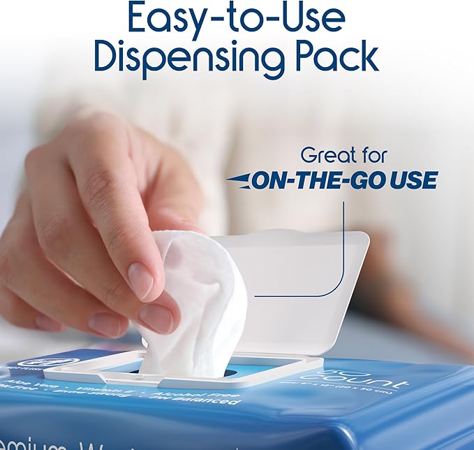 Inspire Adult Wet Wipes Wash Cloths | Adult Wipes for Incontinence &amp Cleansing for Elderly 8x12 Count 12 packs of 50