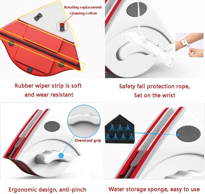 Home Triangle Double Side Magnetic Window Cleaner Home Double Side Magnetic Strong Both Side Glass
