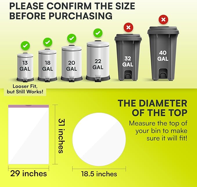 Large Trash Bags Multipurpose Garbage Bags 18 to 22 Gallon 31 x 29 1Mil White Drawstring 360 Count