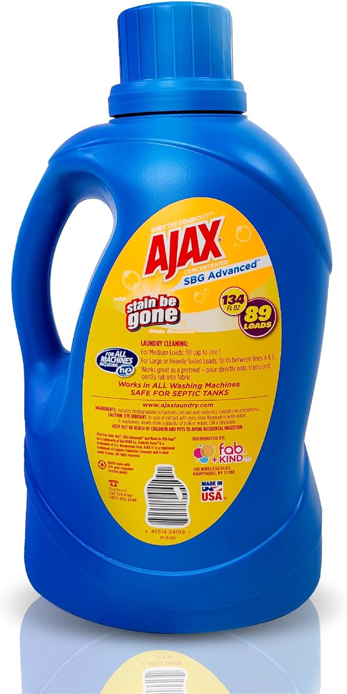La's Totally Awesome 128oz Cleaner &amp Ajax 134oz SBG Linen &amp Lemon Laundry Detergent – Ultimate Home Cleaning &amp Stain Removal Combo for Multi-Surface &amp Laundry Freshness