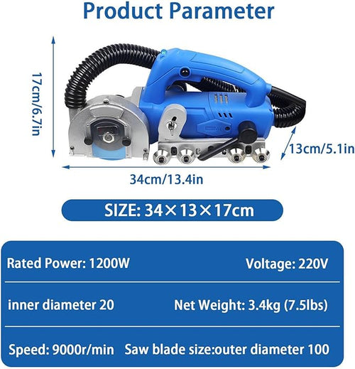 1200W Electric Grout Removal Machine Electric Tool to Remove Old Grout and Cement Electrics Tile Seam Cleaning Machine for Effective Tile Gap Cleaning(Machine+1.7mm Seam Cleaning Sheet)