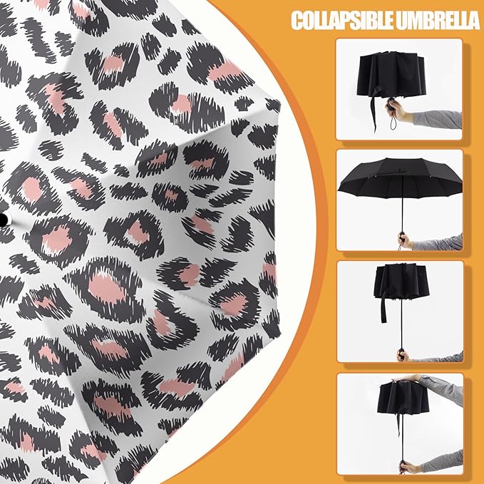 Small Compact Travel Automatic Folding Umbrella for Women Portable Lightweight Rain Wind UV Sun Shade