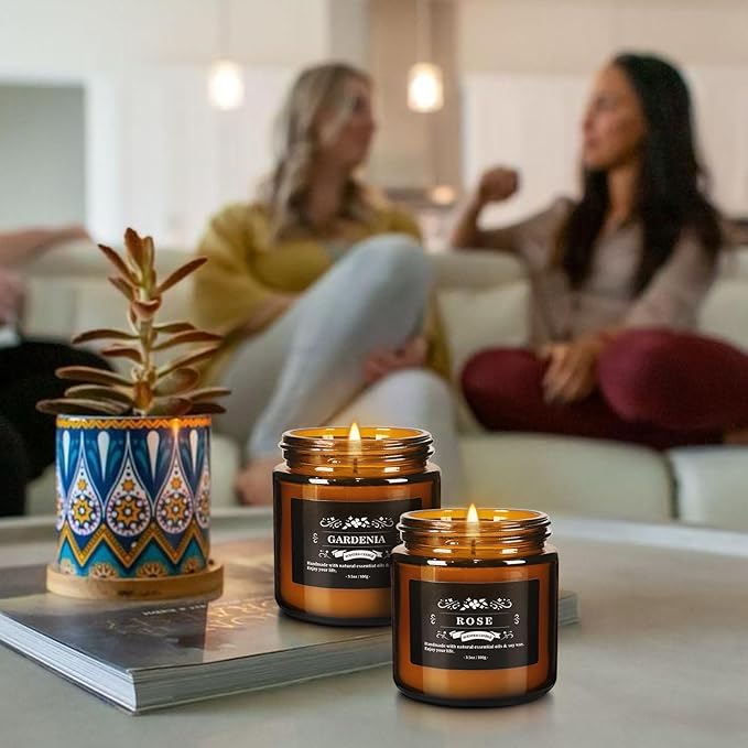 Scented Candle Set 12 Pack Candle for Home Scented Odor Eliminating Stress Relief Long Lasting Soy Wax Gift Set