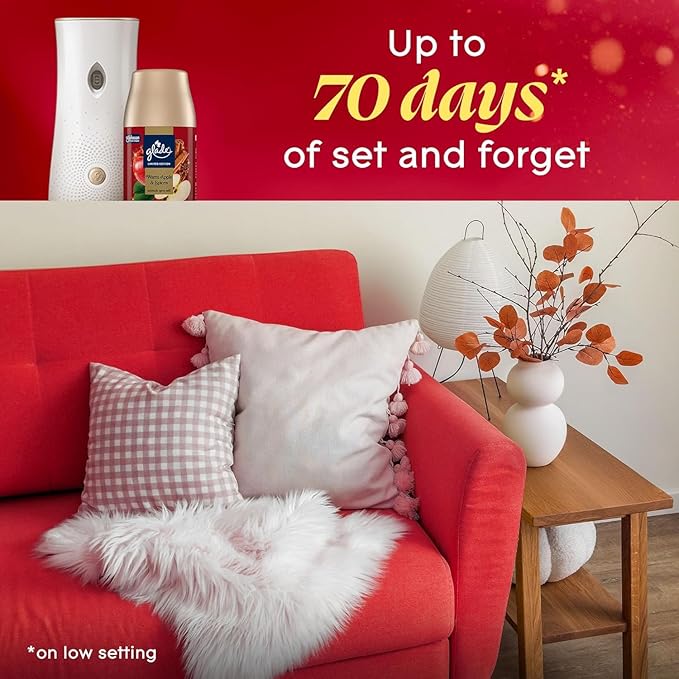 Glade Automatic Spray Refill 6 Pack Warm Apple &amp Spices Scent Home Fragrance Refill Can 6.2 oz