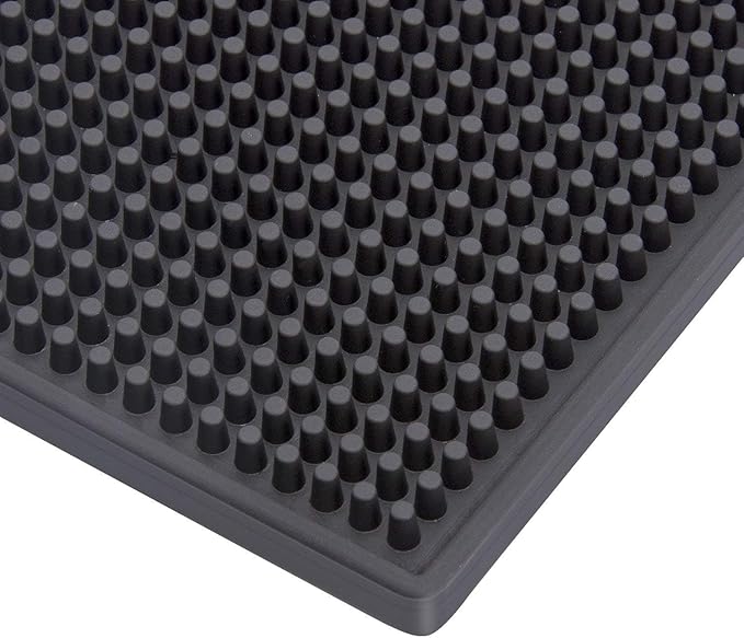 Extra Large (28 inch by 16 inch) Thick Rubber Service Bar Mat for Home Kitchen Counter Mat Bartender Bar Mat Dish Drying Mat 2 Packs Black