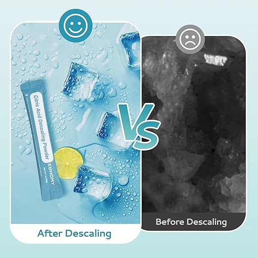 EUHOMY Ice Maker Cleaner &amp Descaler | 24 Use &amp Individually Packed | Ice Machine Cleaner with Organic Citric Acid Descaling Powder Ideal for All Brands
