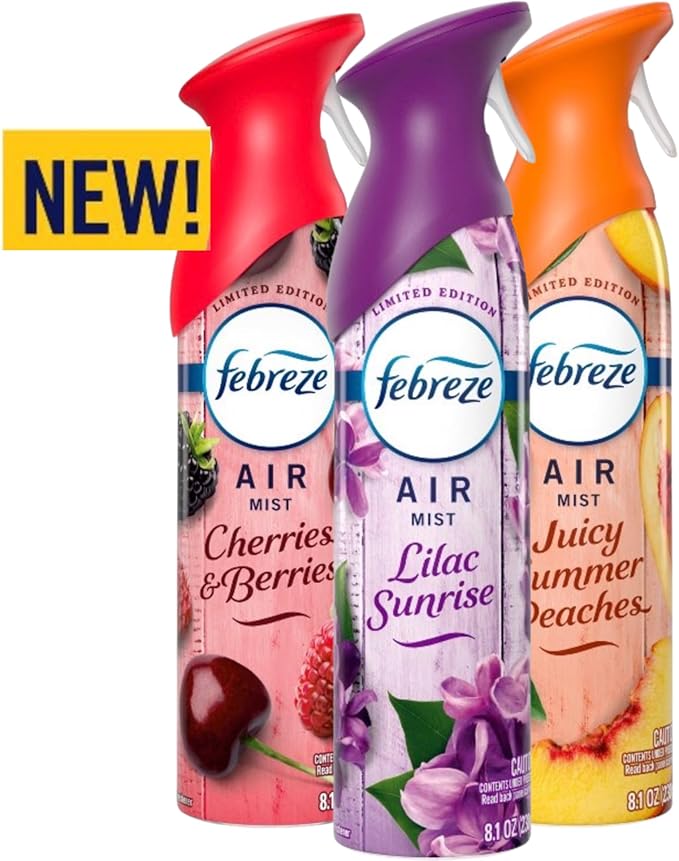 Febreeze Air Effects Air Freshner Limited Edition Spring Fresh Scents Summer Fresh Scents 3-pack of spray (Summer Variety)