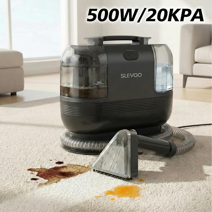 Portable Carpet Cleaner 2026 New Upholstery Cleaner Pet Spot Stain Remover with 20Kpa Strong Suction 500W Powerful Motor