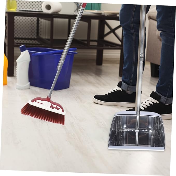 DECHOUS Stainless Steel Broom Dustpan Hand Broom Brush Cleaning Long Handle Home Office Cleaning Accessories