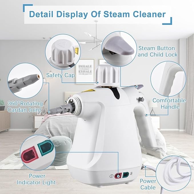 Portable Steam Cleaner Handheld Steamer with 11 Accessories 1050W Multi-Purpose Steam Cleaner