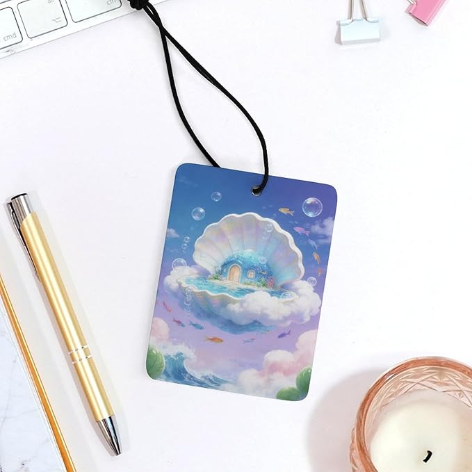 5PCS Car Air Freshener Hanging Personalized Double Sided Underwater Dwelling Car Fresheners Long Lasting New Cars Scents Cute Automotive Freshies for Closets Drawers (tea)