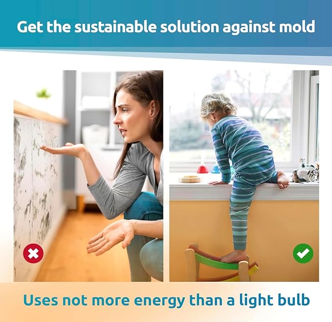 ELIAS Mold killer - Black mold remover for walls without chemicals - Wall heating for every room - Powerful anti-mold heating as an alternative to moldspray - Permanently mold-free (1 Set of 2)