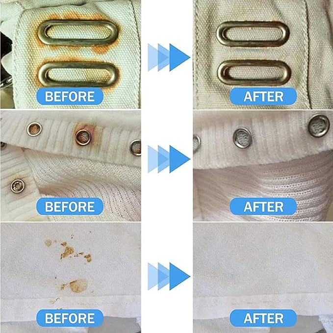 2Pcs 100ml Emergency Stain Rescue Stain Remover Fabric Rust Stain Remover Strong Clothes Rust Remover Quick Dirt Spot Stain Rust Yellow Remover Clothing Cleansing Agent Tools