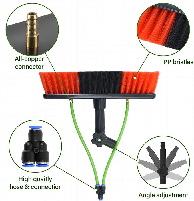 Telescopic Window Cleaner Window Cleaning Pole Water Fed Telescopic Brush Window Cleaner Kit Extendable Solar Panel Washing300cm