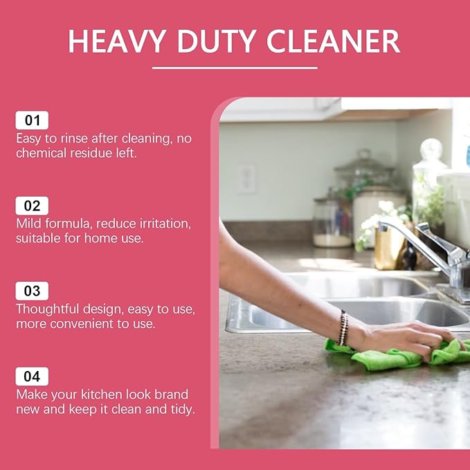 Multi-Purpose Cleaning Paste For Kitchen - Removes Stubborn Grease From Sinks Pans Stoves &amp More(2PCS)