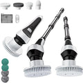 Electric Spin ScrubberCordless Cleaning Brush with Power Display ScreenIP68 Waterproof Shower Cleaning Brush with 8 Replaceable Brush HeadsAdjustable &amp Detachable Handle and 2 Adjustable Speeds