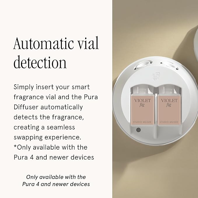 Pura x Studio McGee Home Scent Refill - Smart Air Diffuser - Up to 120-Hours of Luxury Fragrance per Refill - Home Essential - Clean &amp Safe Diffuser Fragrance - 2 Pack Violet Fig