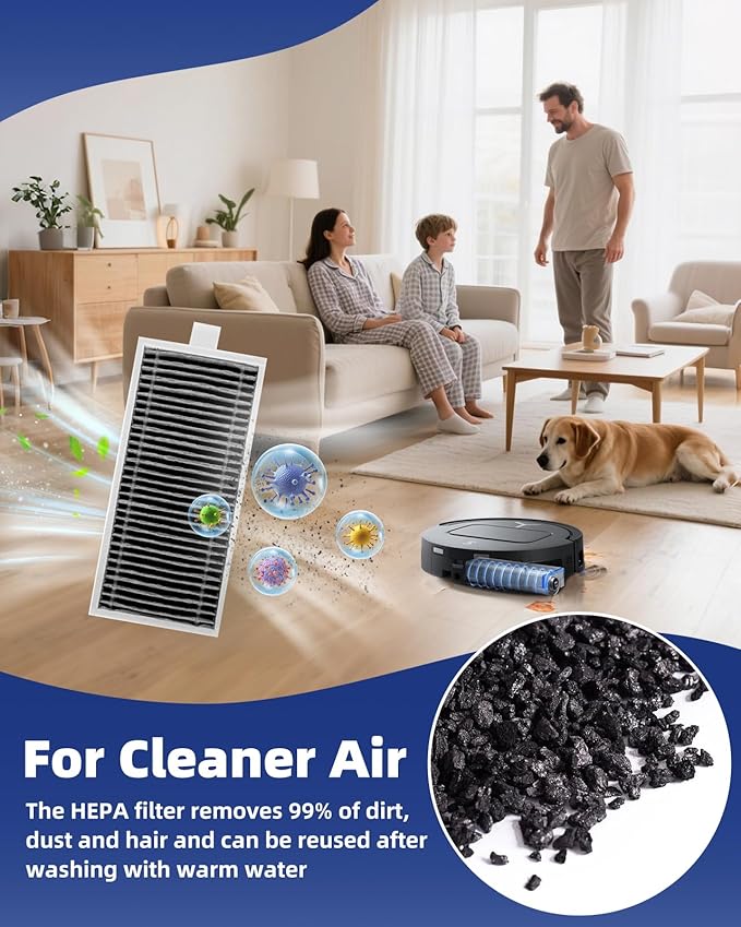 T80 Omni Replacement Parts Compatible with ECOVACS DEEBOT T80 OMNI/Yeedi M14 Plus Robot Vacuum - 21 Pcs T80 Omni Accessories Kit:1 Main Brush 3 Roller Mops 4 Filters 6 Dust Bags(No for T80S OMNI)