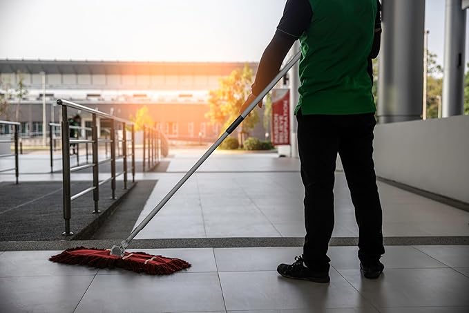 Ultimate Dust Mop Kit: Industrial-Grade Performance Heavy-Duty Frame Telescopic Handle - Red 48 Inch
