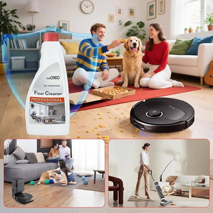 Floor Cleaning Solution Compatible With Roborock Robot Vacuum And Mop Cleaner Deep Cleans For Multiple Hard Floors Suitable With All Robot Vacuums With Mopping (2 Bottle)