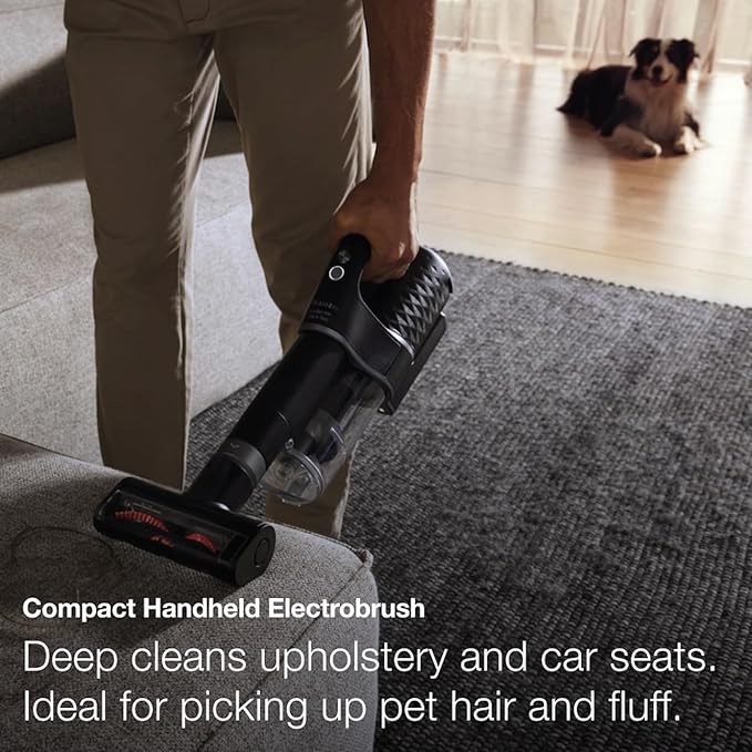 Miele Duoflex Total Care Vacuum Cleaner Cordless and Bagless Multi-Use Multi-Floor Flexible Stick Vacuum with 4 Attachable Brushes and Accessories in Obsidian Black / Rose Gold