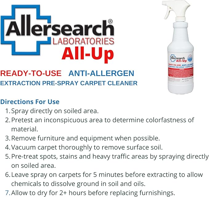 Allersearch All-Up Anti-Allergen Carpet Pre-Spray 32 Oz Ready to Use