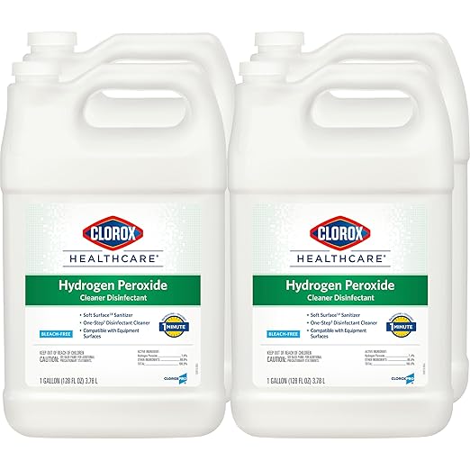Clorox Healthcare Hydrogen Peroxide Cleaner Disinfectant Refill Bleach Free 128 Fluid Ounces Pack of 4 (Package May Vary)