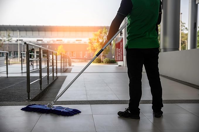 Ultimate Dust Mop Kit: Industrial-Grade Performance Heavy-Duty Frame Telescopic Handle - Blue 36 Inch