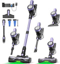 Cordless Vacuum Cleaner 55KPa/500W Stick Vacuum with 55 Mins Runtime Self-Standing Vacuum Cleaner for Home LED Display Anti-Tangle Brush Rechargeable Vacuum for Hardwood Floor Pet Hair (Purple)